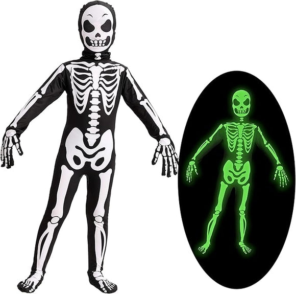 Disfraz  de Esqueleto  brillante en la oscuridad