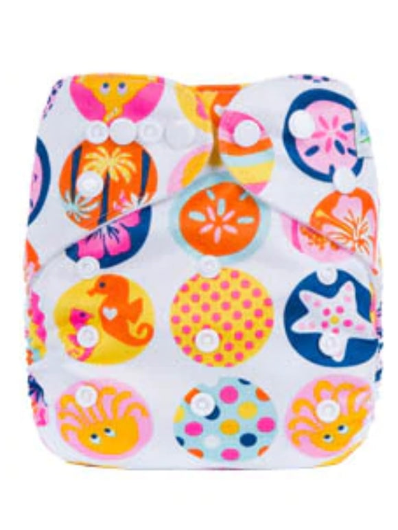 PAÑAL DE ALBERCA ANIAMLES DE MAR - SEA ANIMALS CLOTH DIAPER