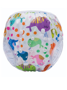 PAÑAL DE ALBERCA BALLENAS - WHALES CLOTH DIAPER